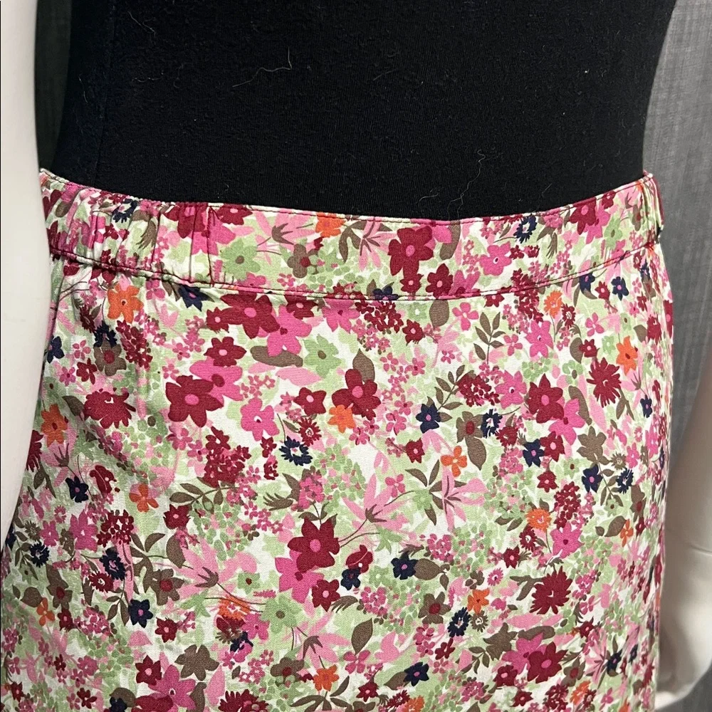 Christopher & Banks Button Down Floral Print Skirt Hemmed size 12 - Picture 6 of 7